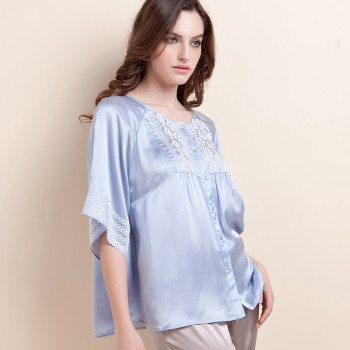 金三塔夏季新品 100%桑蠶絲刺繡高端家居服，優(yōu)雅與舒適的完美結合